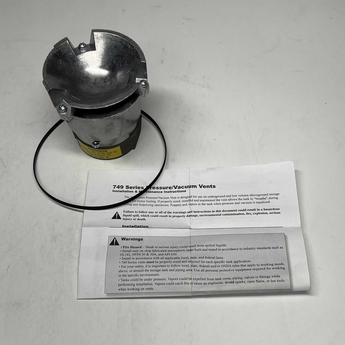 MORRISON BROS Pressure Vacuum Vents 2" 749 Series 8oz/sq" MO7490100AV