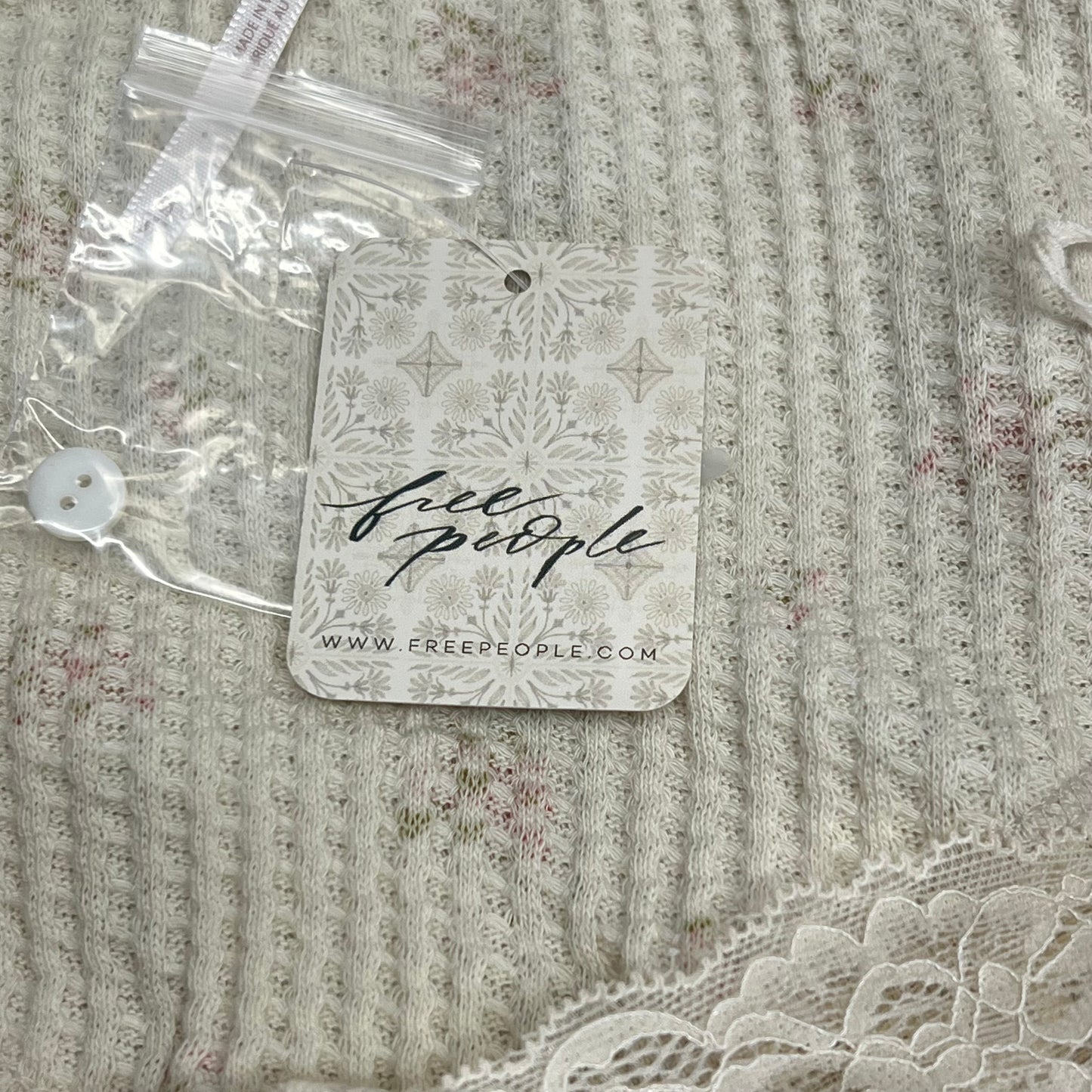 FREE PEOPLE Let's Party Cardi-print Top Women's Sz M Tea Combo 103368676
