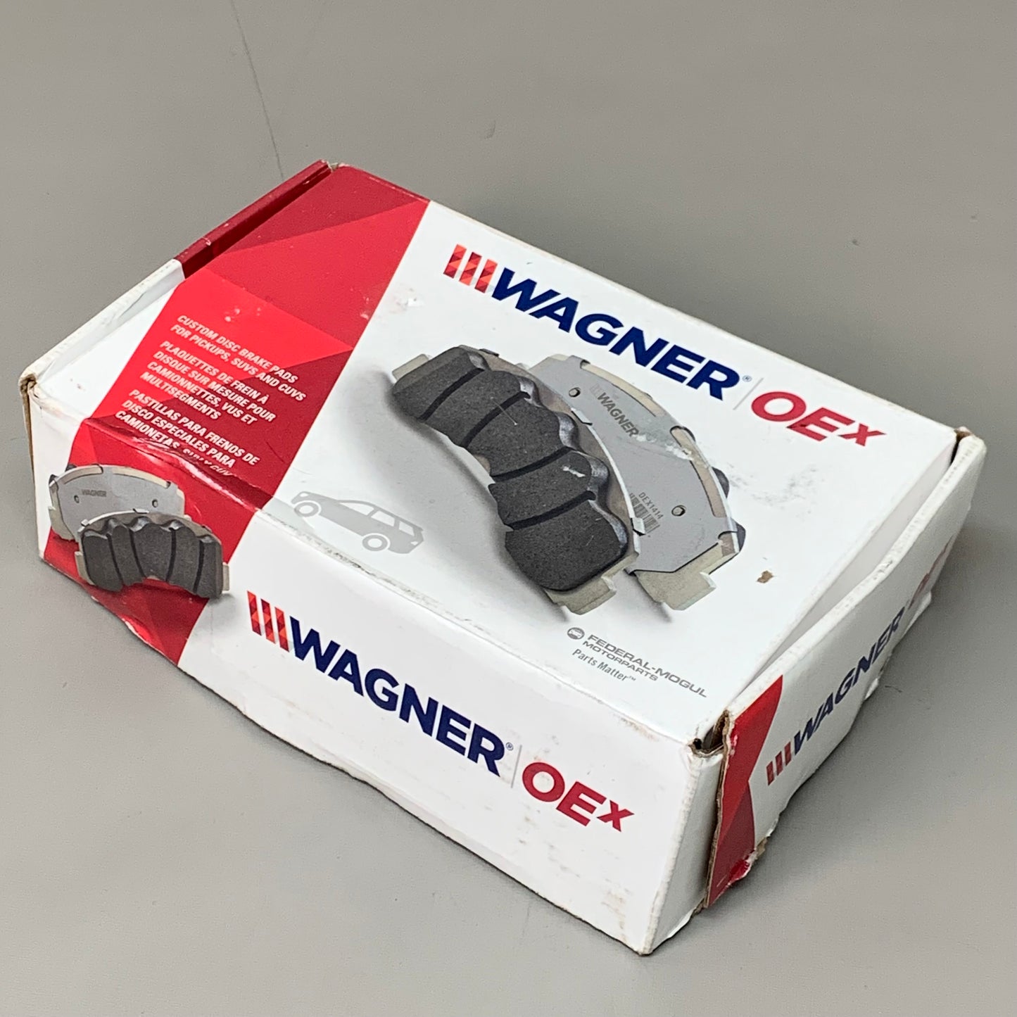 WAGNER OEx Ceramic Disc Brake Pad Set 5 1/2" x 2 1/2" Grey OEX914A