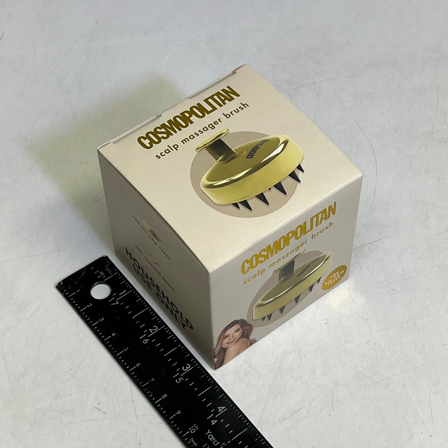 COSMOPOLITAN (2 PACK) Scalp Massager Shampoo Brush 3" Dia Black/Gold 2021-7278