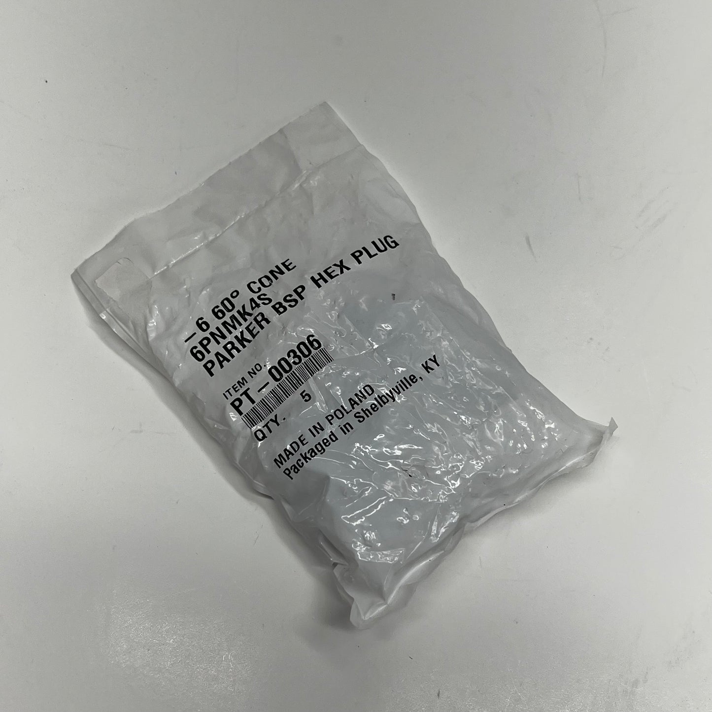 PARKER (5 PACK) Steel Compression Tube Plug 3/8-19" Thread PT-00306