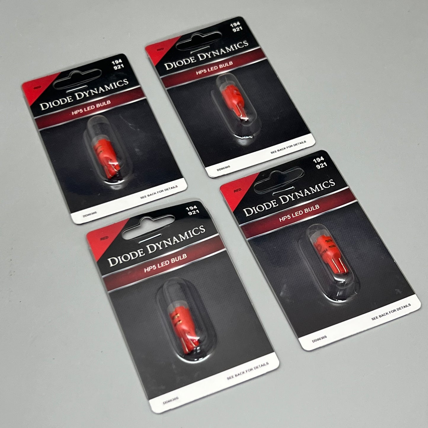 Diode Dynamics (6 PACK) 194 LED Bulb HP5 LED Red Single DD0030S