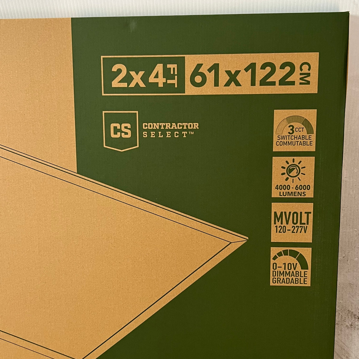 LITHONIA LIGHTING Led Flat Panel Light Switchable Color Temp & Lumens White Sz 2" x 4" CPX ALO8 SWW7 M2