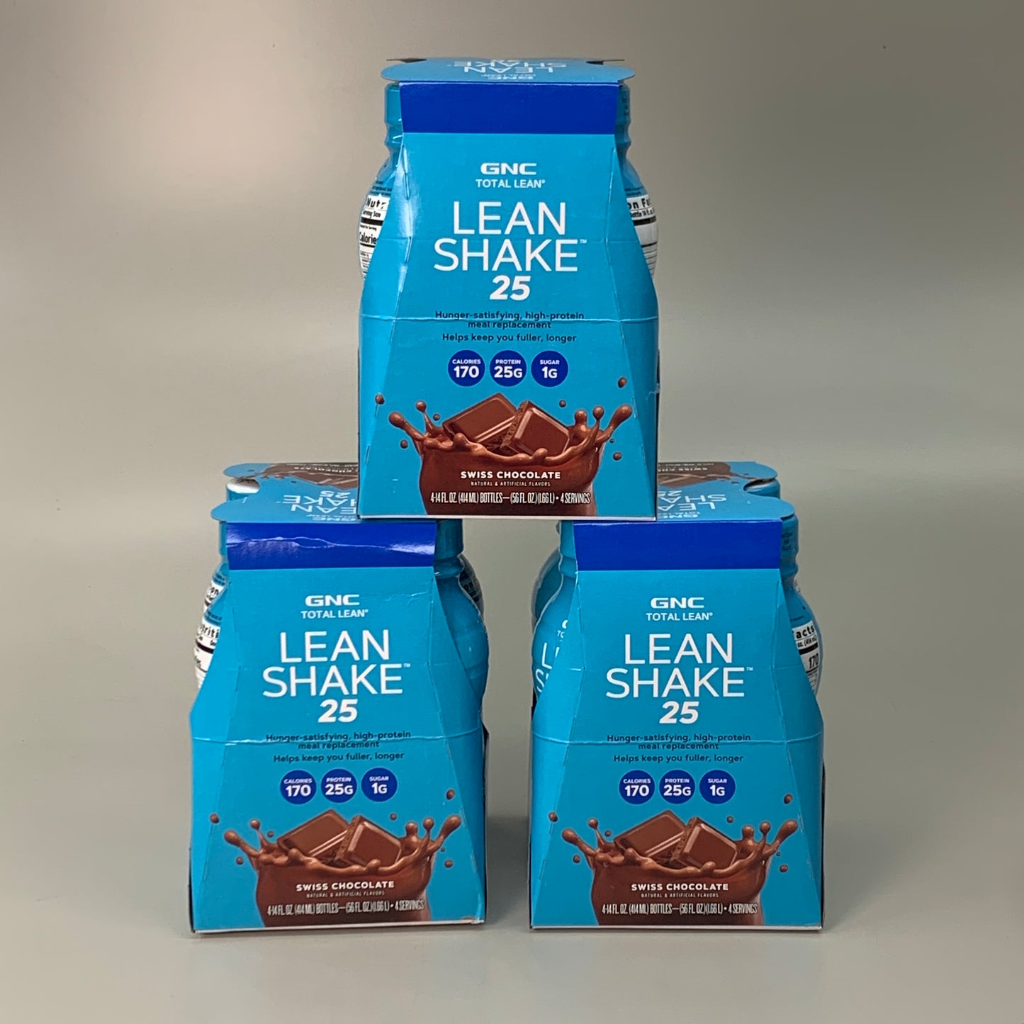Gnc Total Lean Lean Shake, Swiss Chocolate - 4 pack, 11 fl oz bottles