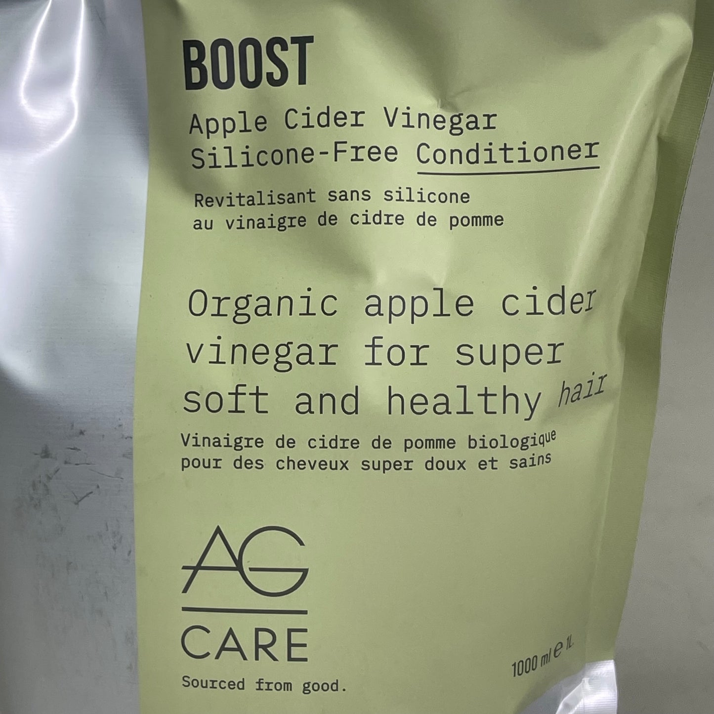 AG CARE Boost Apple Cider Vinegar Silicone-Free Conditioner 1 L 33.8oz 10033