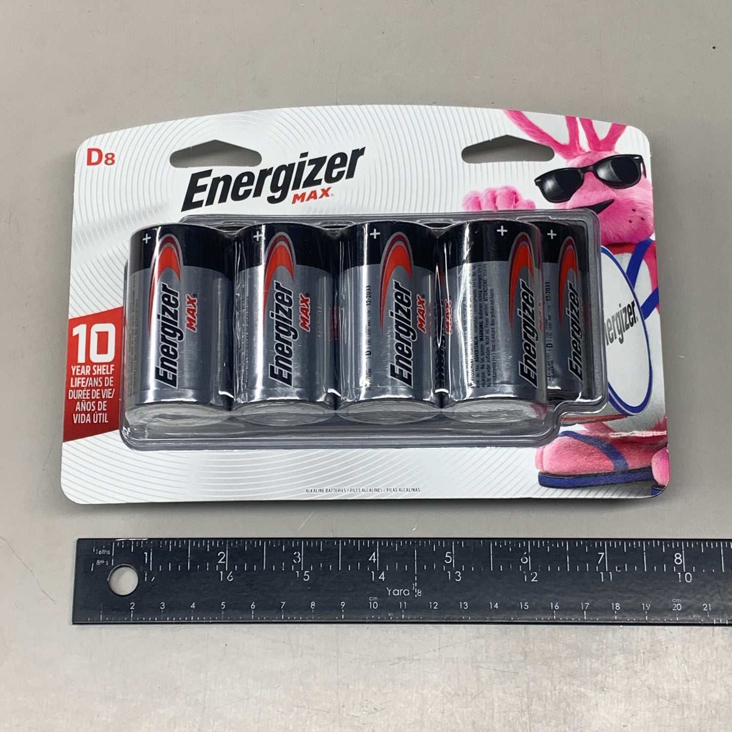 ENERGIZER MAX D Cell Alkaline Batteries 8 Pack E95BP-8H