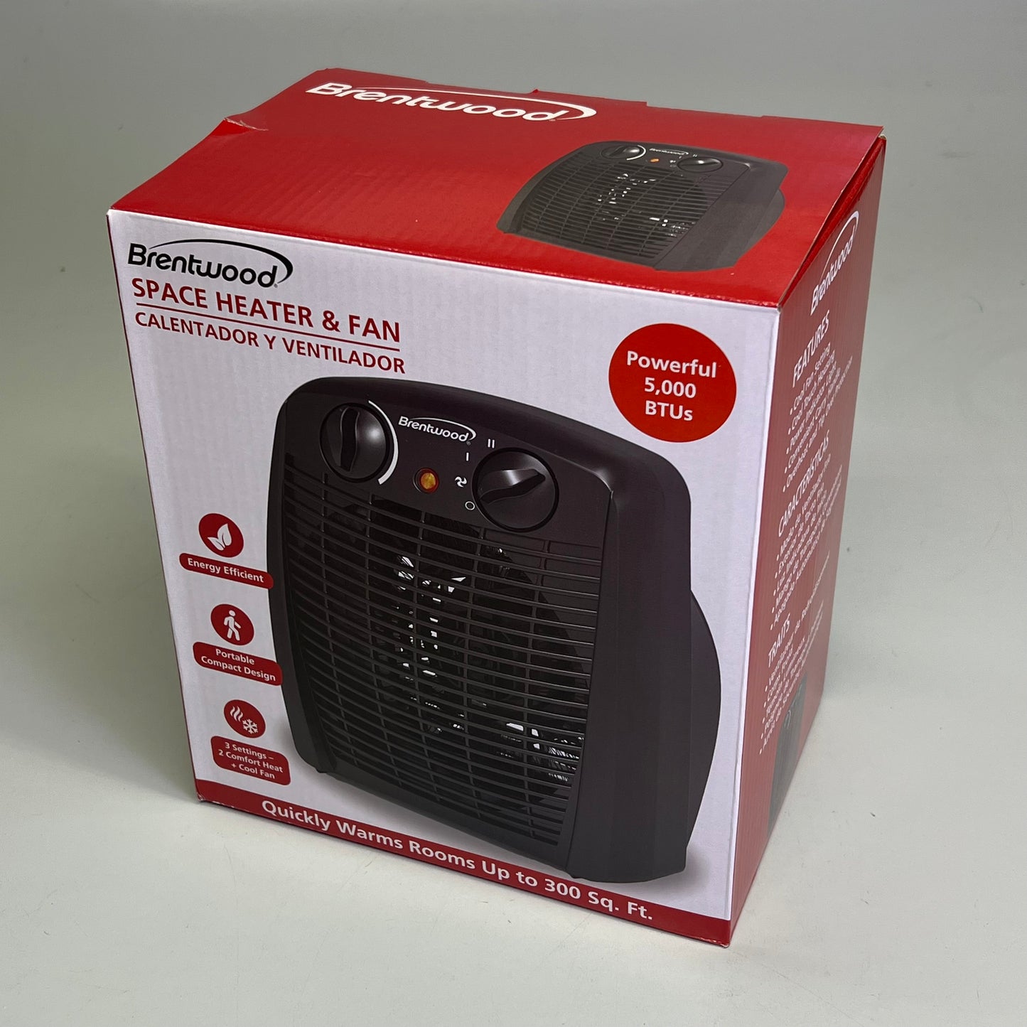 ZA@ BRENTWOOD Portable Ceramic Electric Space Heater 1500 Watt Max Black  H-F305BK