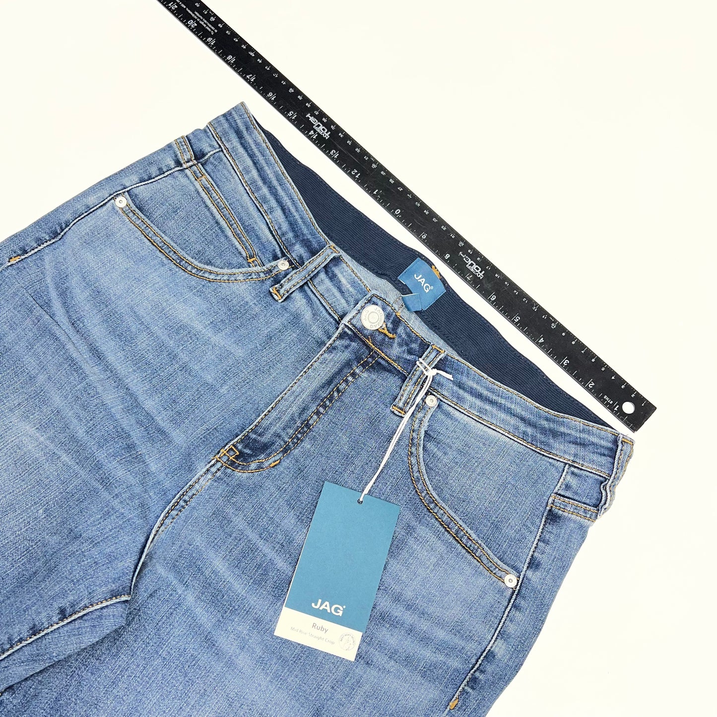 JAG Ruby Mid Rise Straight Crop Jeans Women's Sz 16/26 Ocean Front J2877SCV321