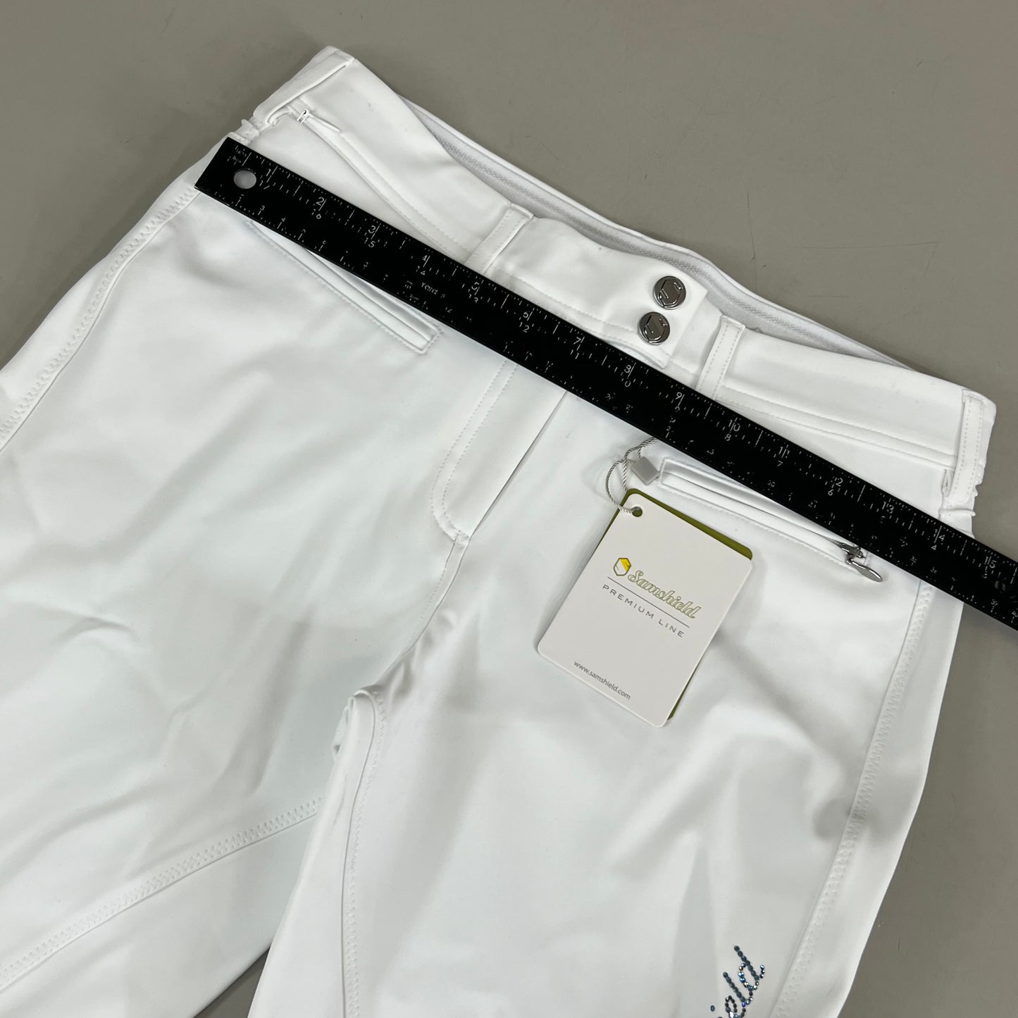 SAMSHIELD Adele Premium Equestrian Pants Women's Sz US 26, UK 8, FR 36 White