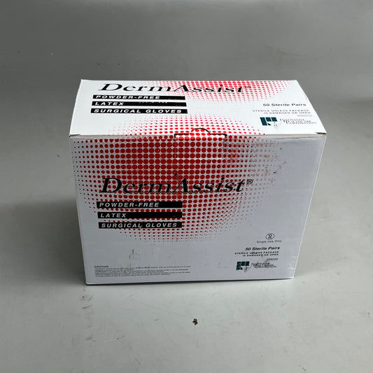 DERMASSIST (50 Sterile Pairs) Powder-free Latex Surgical Gloves 7.0