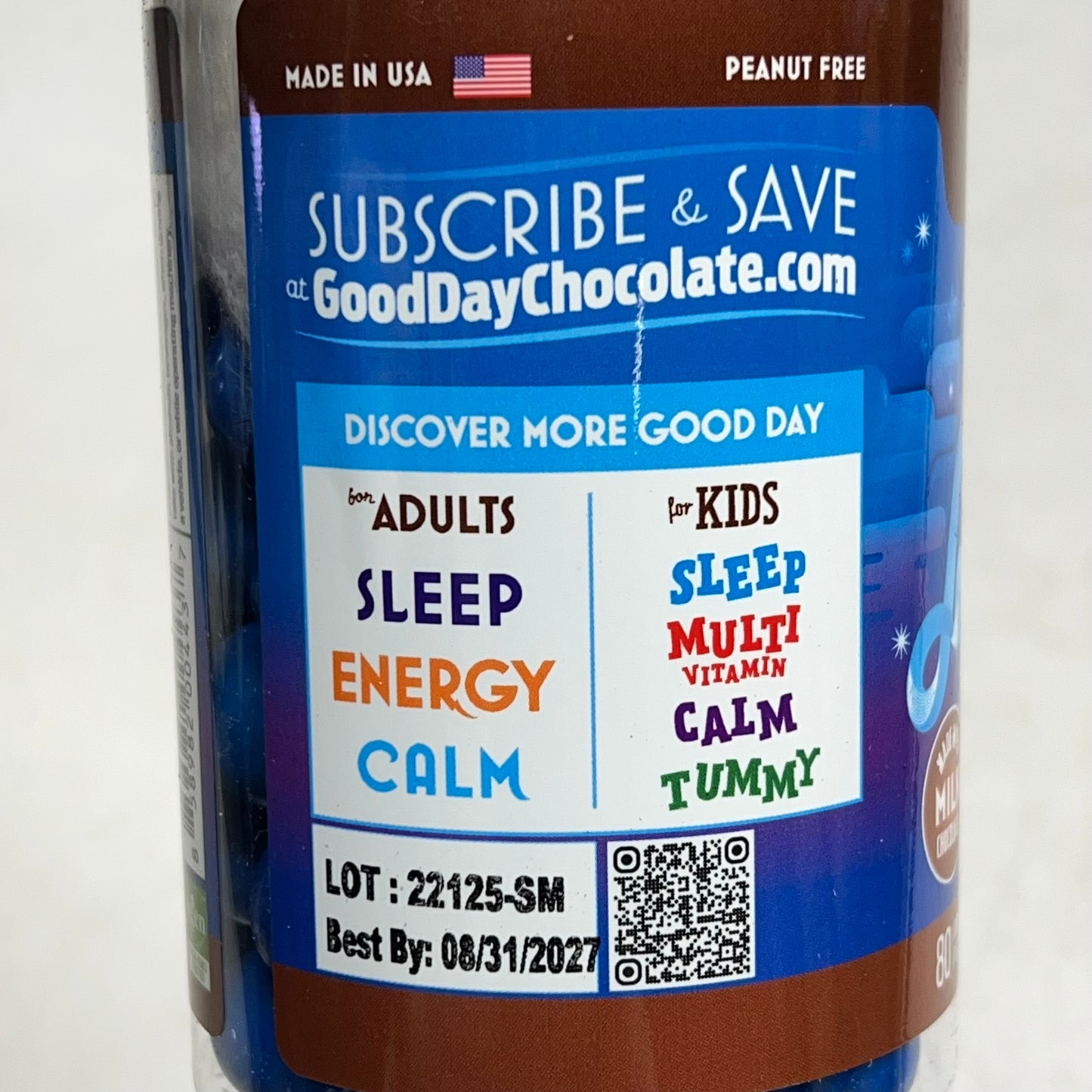 GOOD DAY (80 PIECES) Chocolate Adult Sleep Supplement 1 MG Per Piece BB 08/27
