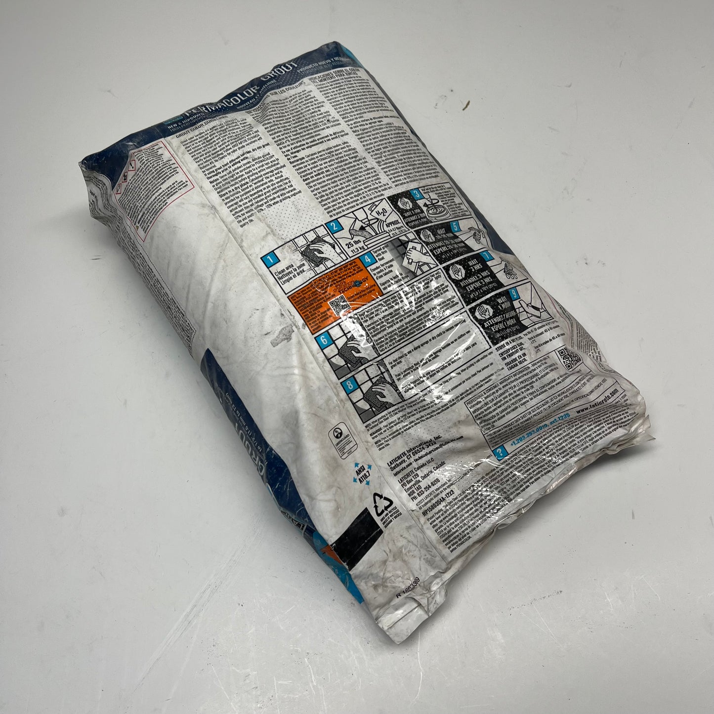ZA@ LATICRETE Permacolor Grout High Performance Cementitious Tile Grout 20lbs 09 Frosty (As-Is)