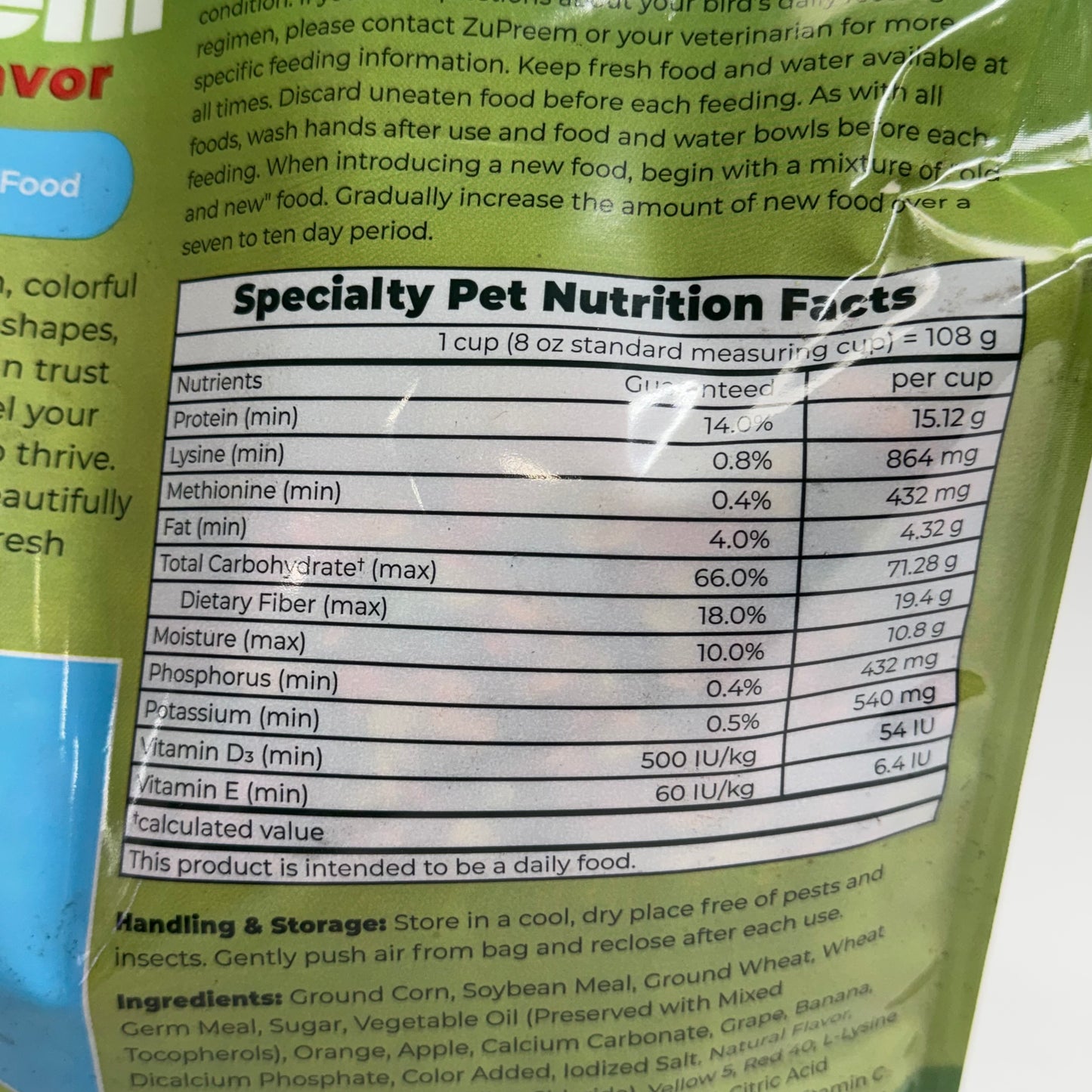 ZUPREEM FruitBlend Flavor with Natural Flavors Daily Parrot & Conure Bird Food 10 lb. BB 10/27