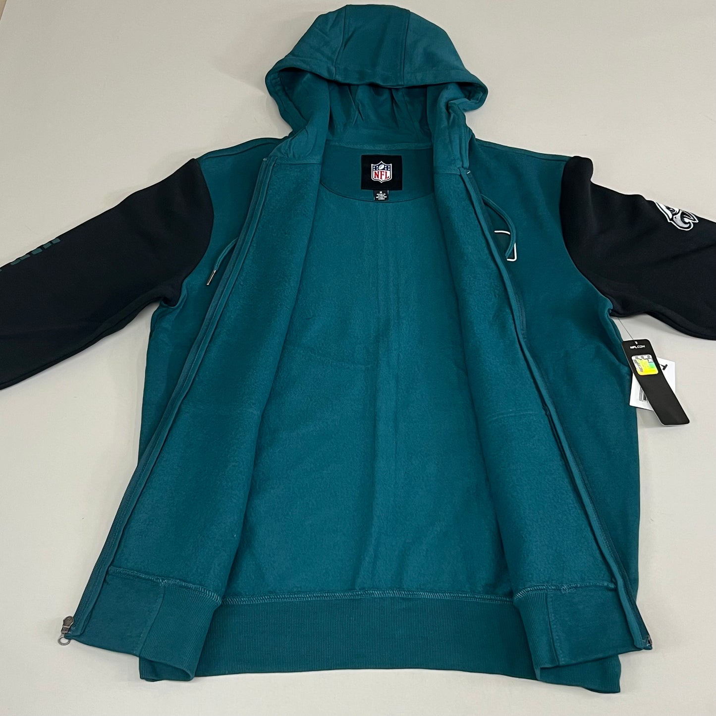 NFL (2 Piece) G-III Sports By Carl Banks Philadelphia Eagles T-Shirt & Full-Zip Hoodie Set Men's Sz M Black/ Green