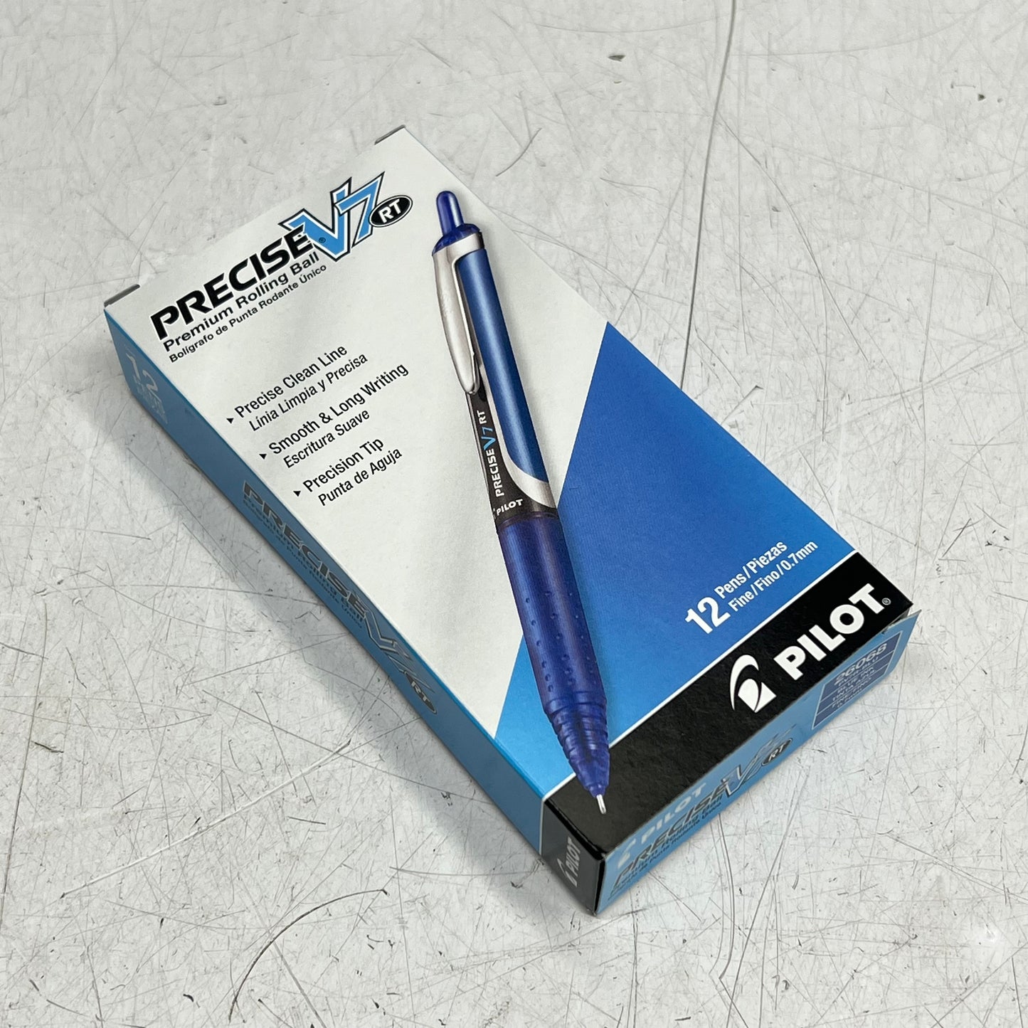 PILOT (2 PACK, 12 EACH) Precise V7 Retractable Rollerball Pens Fine 0.7 mm Blue