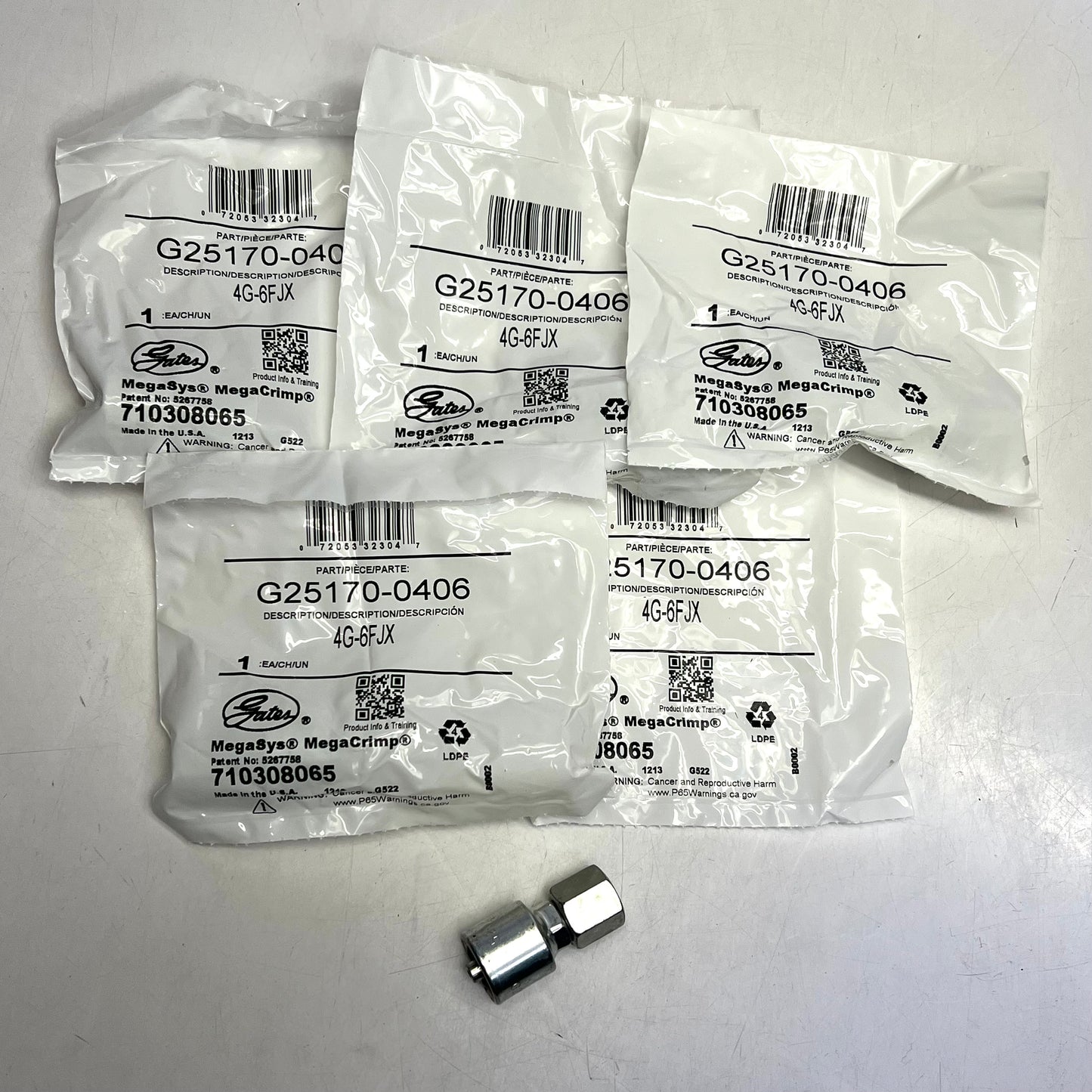 GATES (5 PACK) Female Jic 37° Flare Swivel Coupling 1/4" x 2.35" G25170-0406