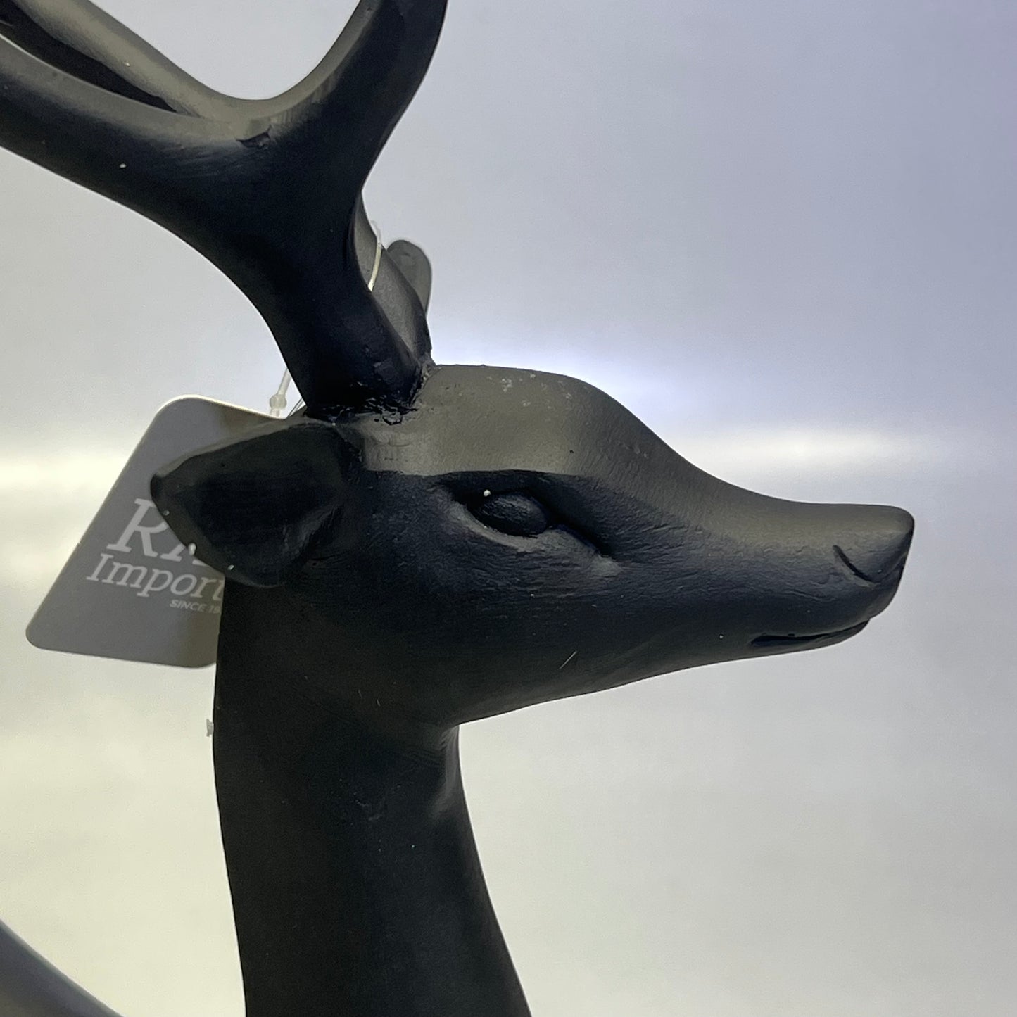 RAZ IMPORTS  Resin Holiday Decoration Deer 16.25" Matte Black 4018172B