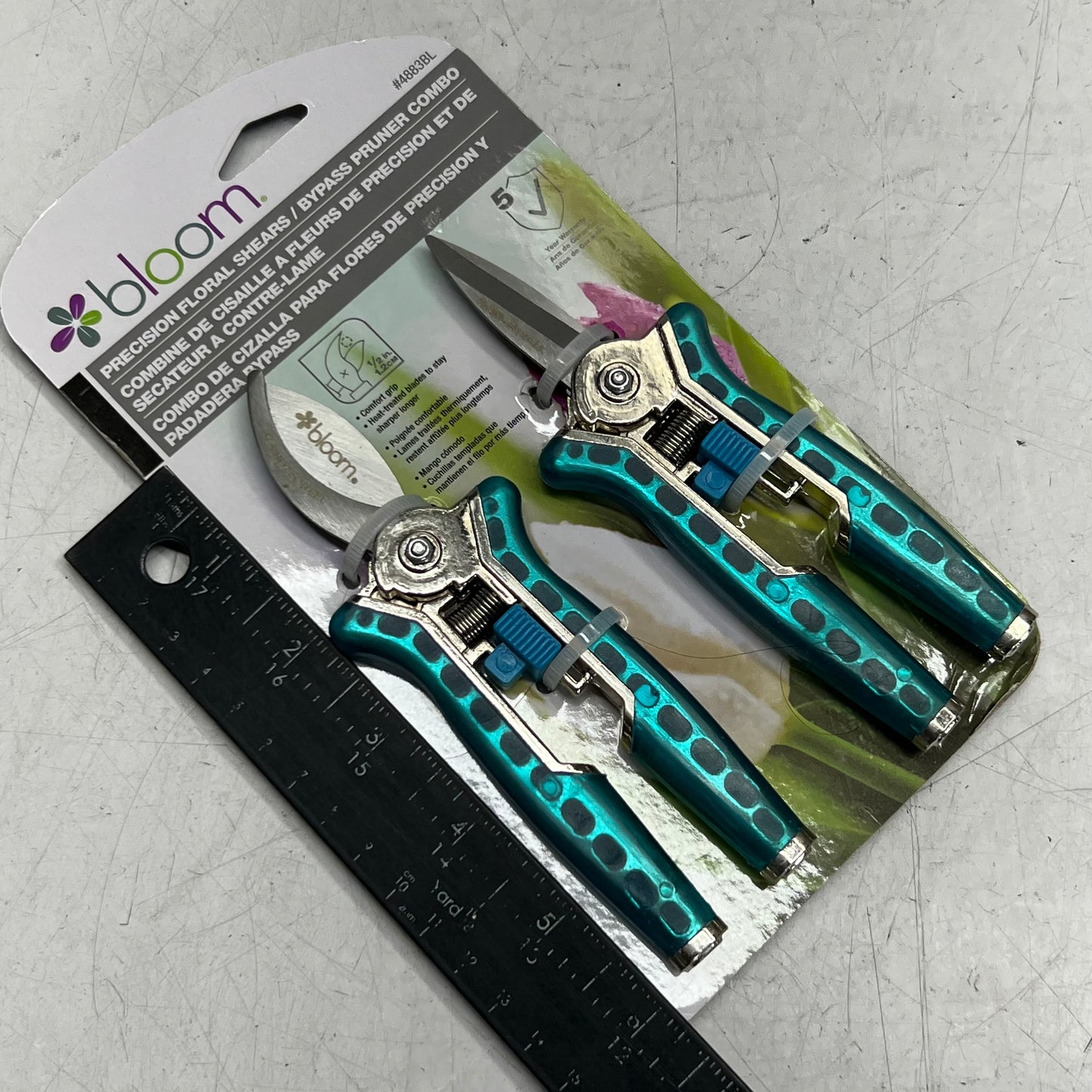 BLOOM (2 PACK) Precision Floral Shears Sz 1/2" Blue 4883BL