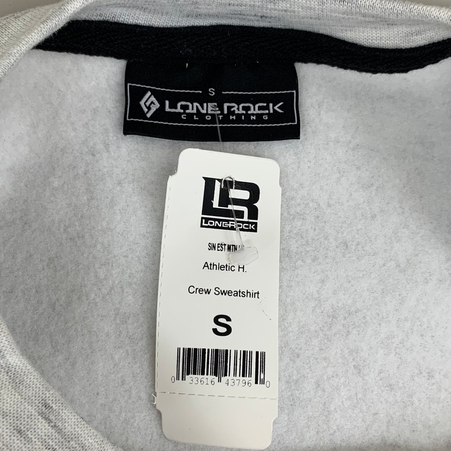 LONEROCK Helen Georgia Crew Sweatshirt Sz Small Grey/White