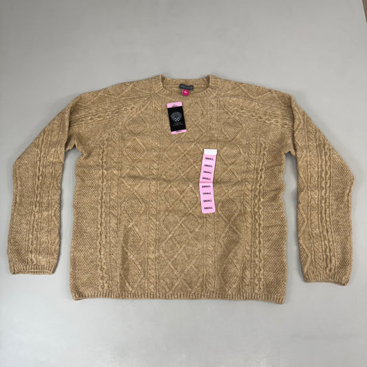 VINCE CAMUTO Cable Knit Sweater Women's Sz-S Latte Heather SC2895