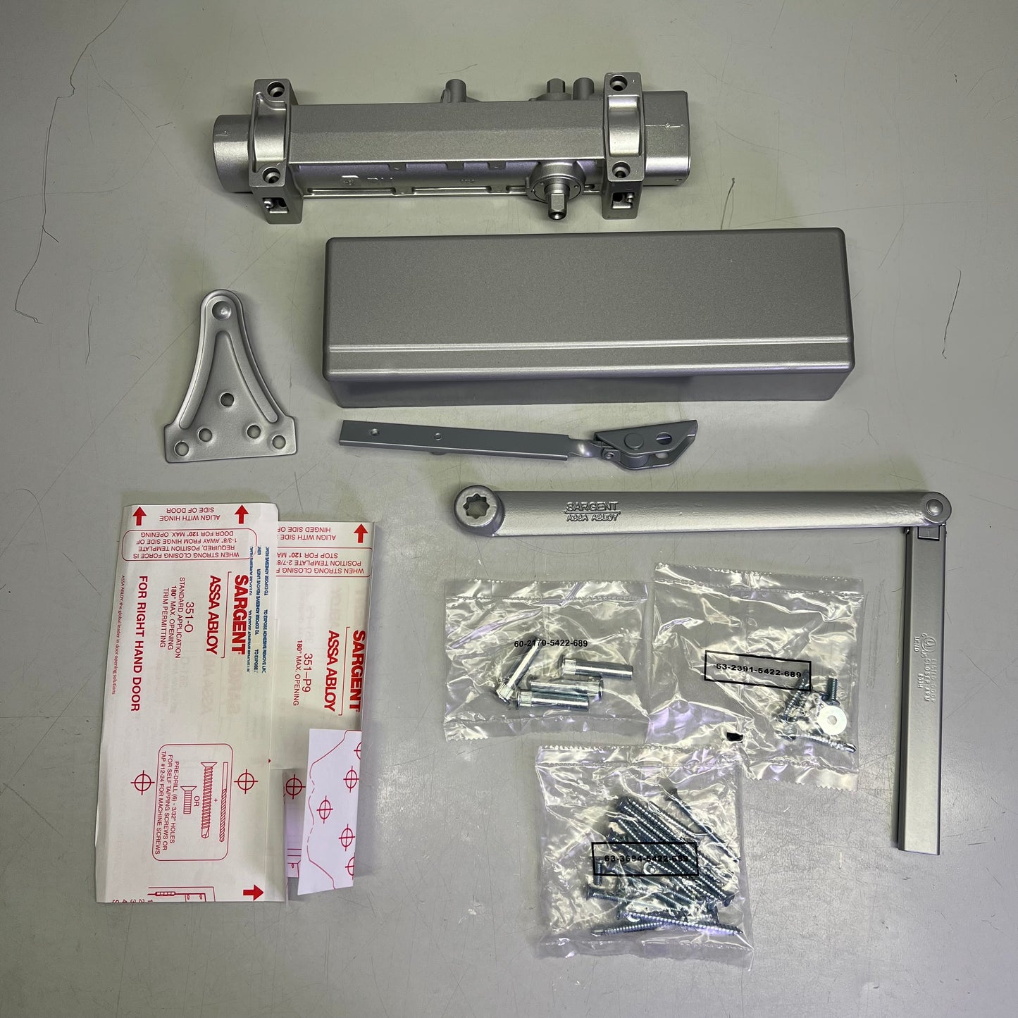 ASSA ABLOY Sargent Universal Arm Pack Powerglide 351 Series Gray TB351UOEN