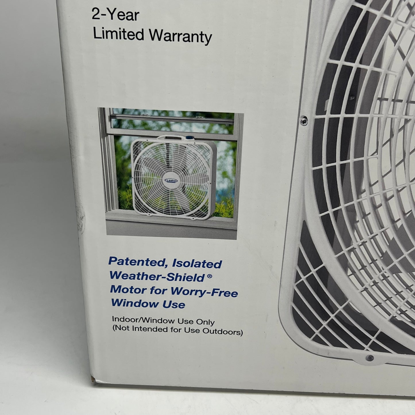 ZA@ LASKO Weather Shield Box Fan High Performance 20" Blade White (As-Is)