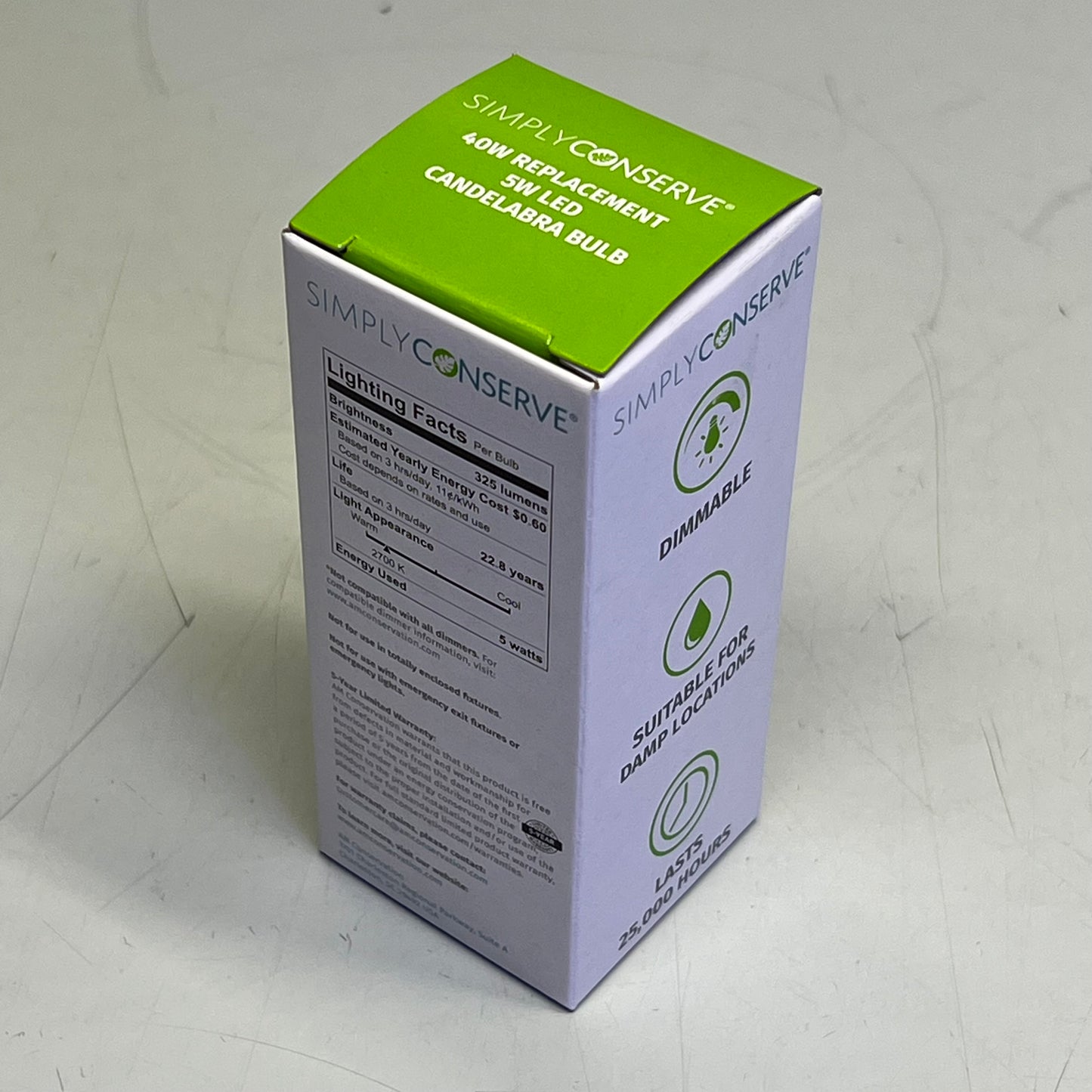 SIMPLY CONSERVE (3 PACK) LED Light Bulb Dimmable 40W Warm White L05LCDL2700K