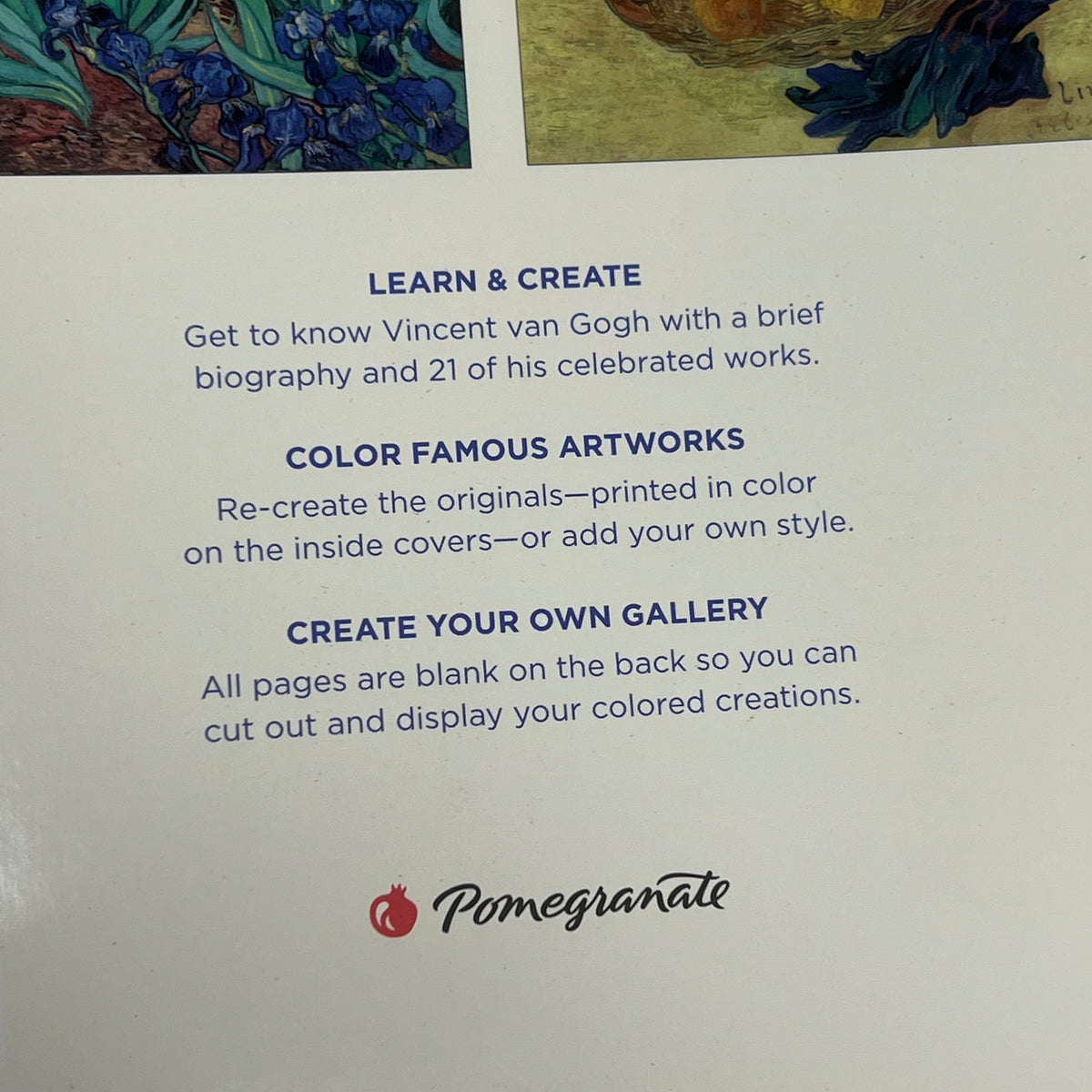 ZA@ POMEGRANATE Vincent Van Gogh Coloring Book Soft Cover 21 Images