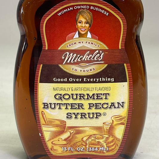 MICHELE'S (2 PACK) Gourmet Butter Pecan Pancake Syrup 13 fl oz Each BB 10/26