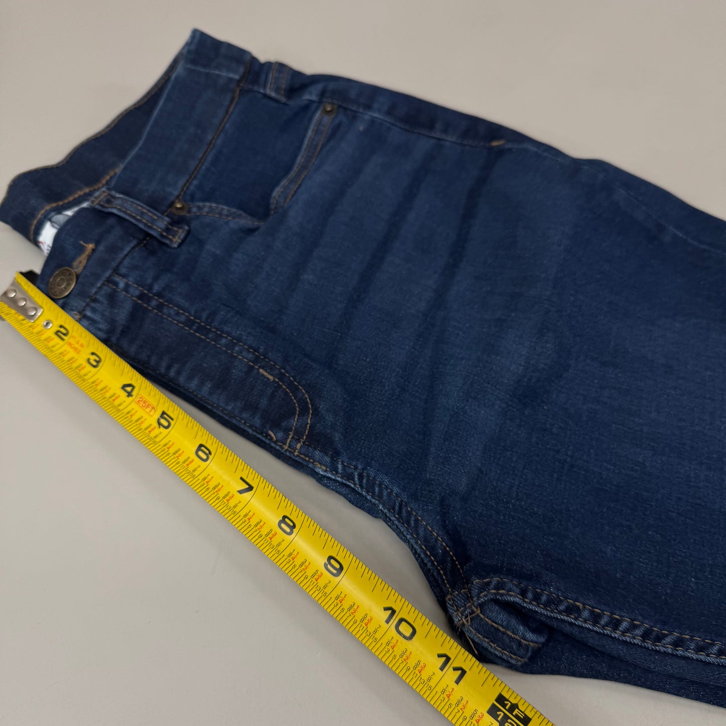 DENIM & CO.  Easy Stretch Slim Leg Buttonfly Women's 10 Denim Blue