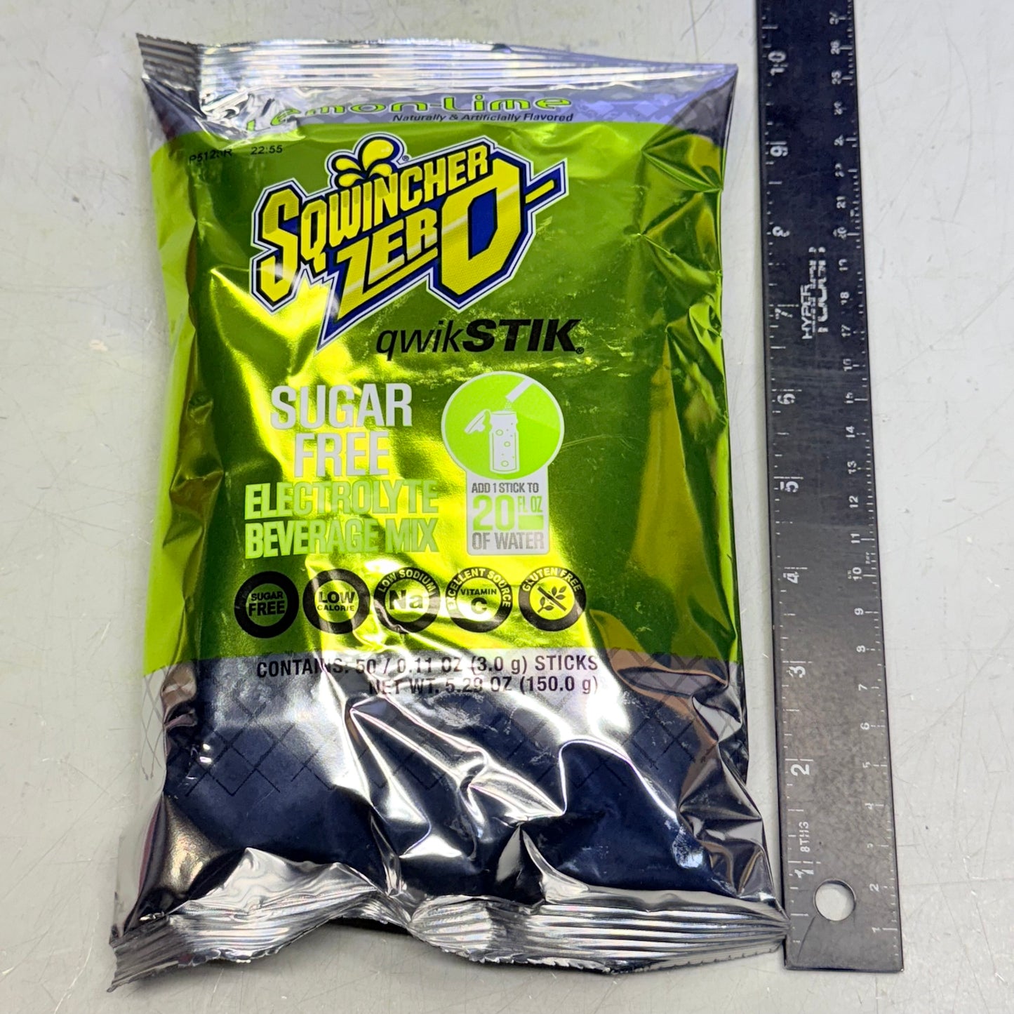 SQWINCHER Zero Qwik Stik Lemon Lime Electrolyte Hydration Mix 50 ct / 0.11 oz