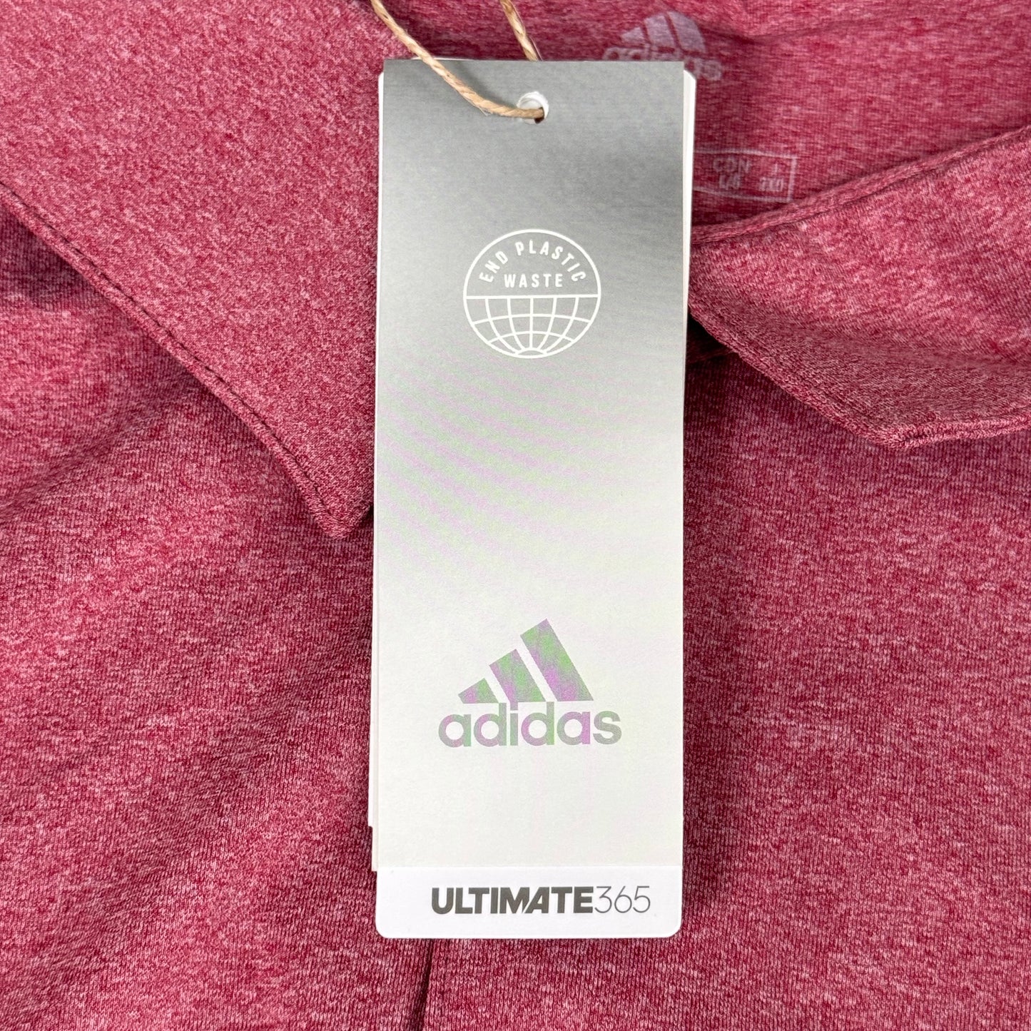 ADIDAS Men's Ultimate 365 Heather Polo Golf Shirt Sz-L Burgundy HA6215