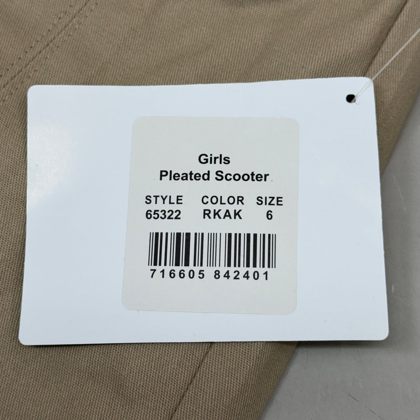 PLUSE UNIFORM (2 PACK) Girls Pleated Skirt w/ Built-in Shorts Youth Girl's Sz 6 Khaki