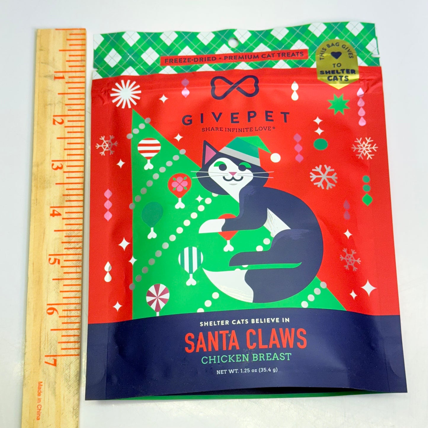GIVEPET(3 PACK) SantaClaws Chicken Freeze Dried Premium Cat Treats 1.25oz BB 08/27