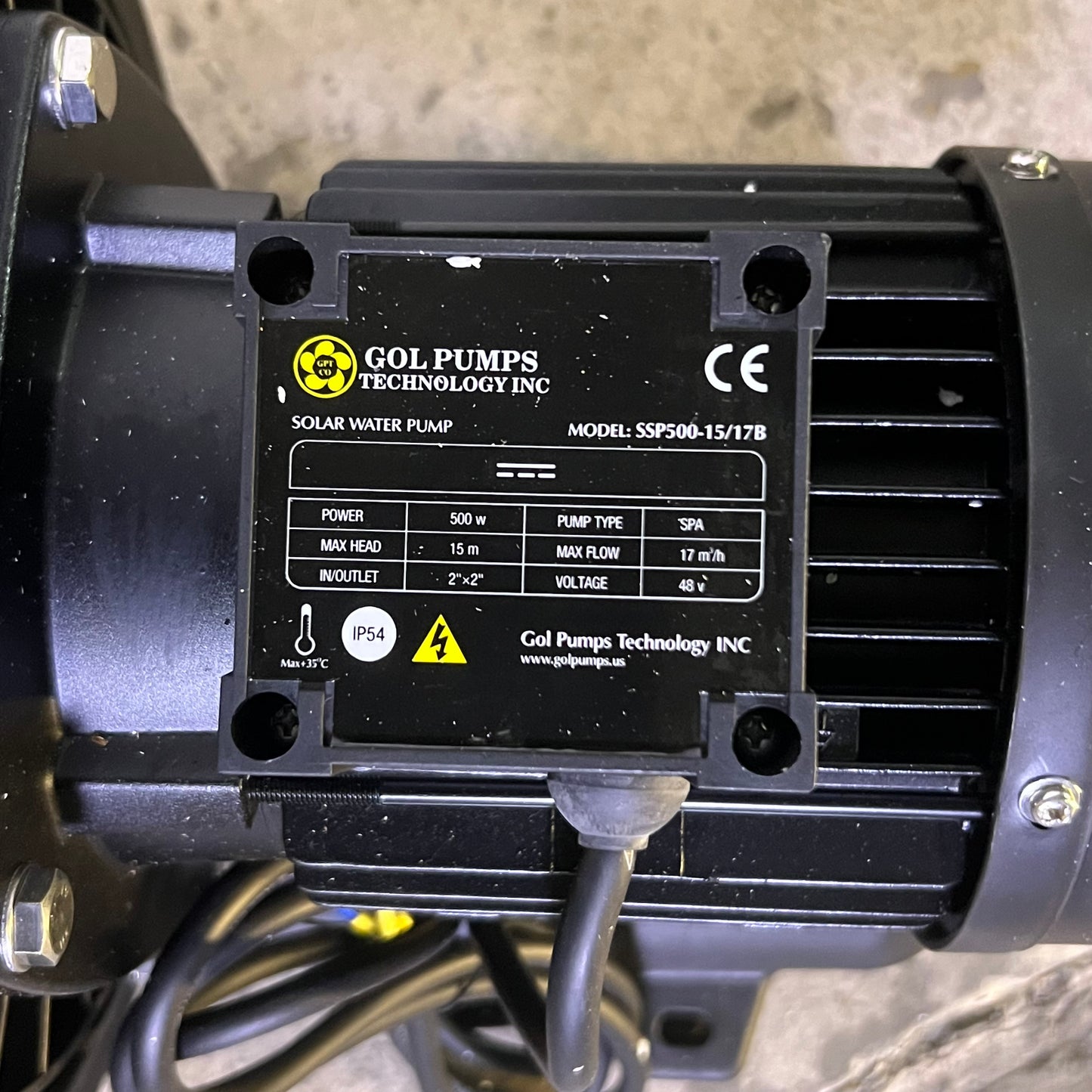 GOL PUMPS TECH  Brushless Solar Swimming Pool Pump W/ Controller SSP500-15/17B