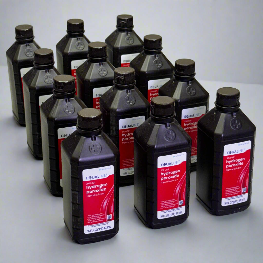 EQUALINE (12 PACK) 3% USP Hydrogen Peroxide Topical Solution 16 fl oz BB 02/27