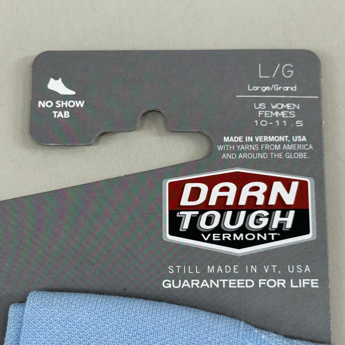 DARN TOUGH Running Socks No Show Tab Ultra-Lightweight Women's SZ L 10-11.5 Sky Merino Wool