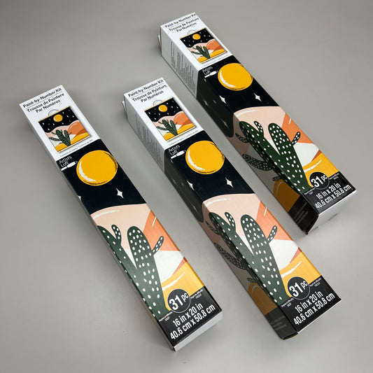 ARTIST'S LOFT (3 PACK) Paint-by-Number Cactus Desert Scene 31 Piece 16in X 20in 736259