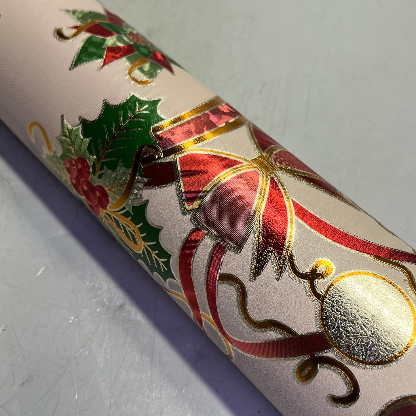 Christmas Wreath Poinsettia & Presents Table Cloth 54"x60' Tan/Red/Green CC8364