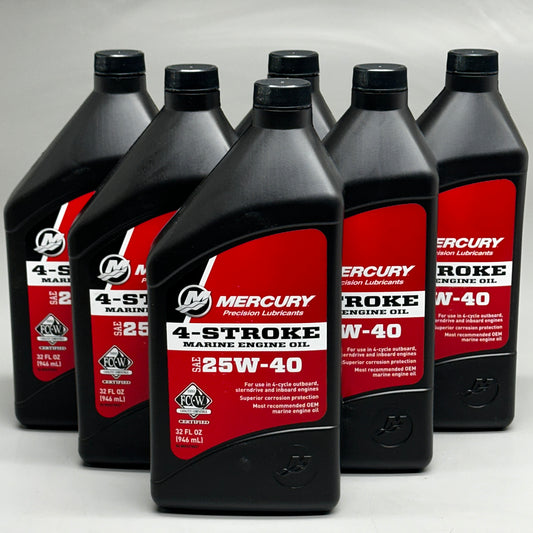 MERCURY 6PK 4-Stroke Marine Engine Oil 25W40