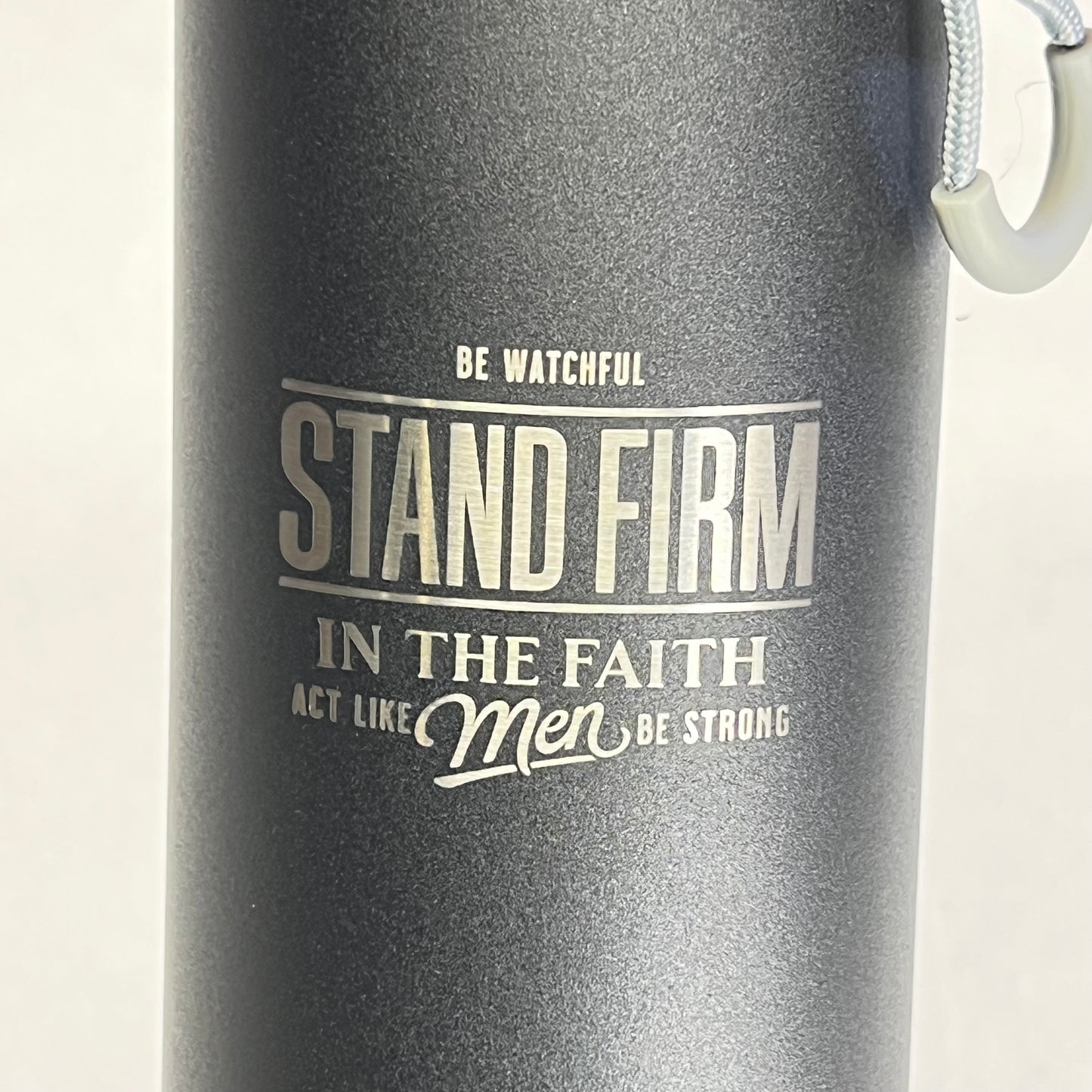 CHRISTIAN ART GIFTS Stand Firm Black Stainless Steel Water Bottle 24 Fl Oz Black