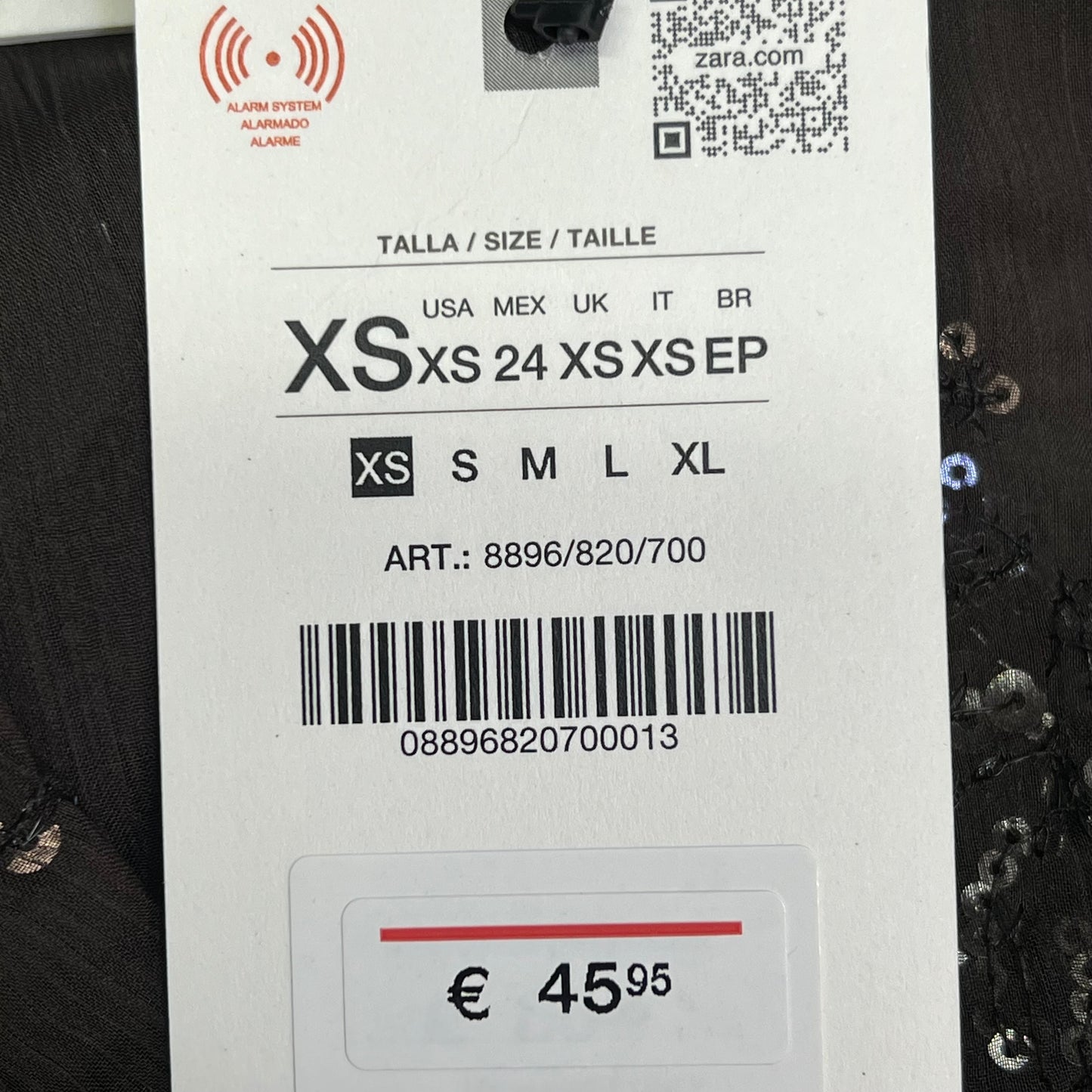 ZARA Button Up Semi-Sheer Sequin Feather Blouse Women's Sz XS Black/Brown