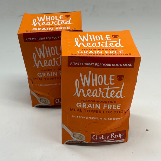 ZA@ WHOLE HEARTED (2 PACK, 6 EACH) Grain Free Meal Topper For Dogs Chicken Recipe BB 03/28