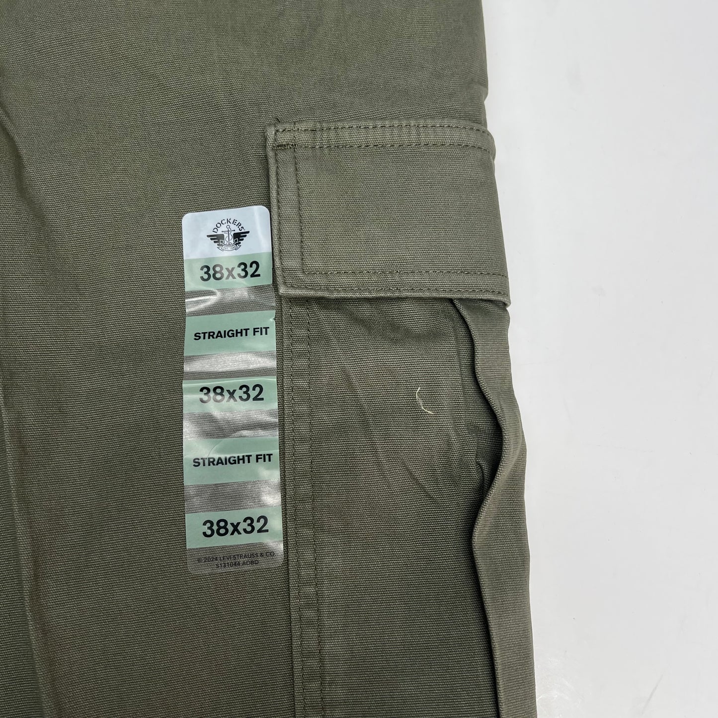 DOCKERS Utility Cargo Straight Fit Comfort Stretch Pant Men's Sz 38x32 G|reen