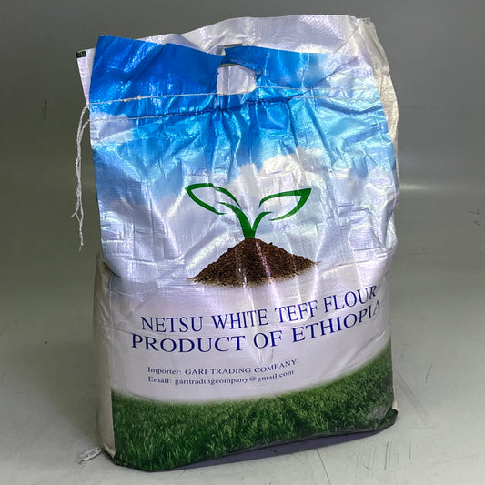 GARI TRADING Netsu White Teff Flour Product of Ethiopia 25Lbs