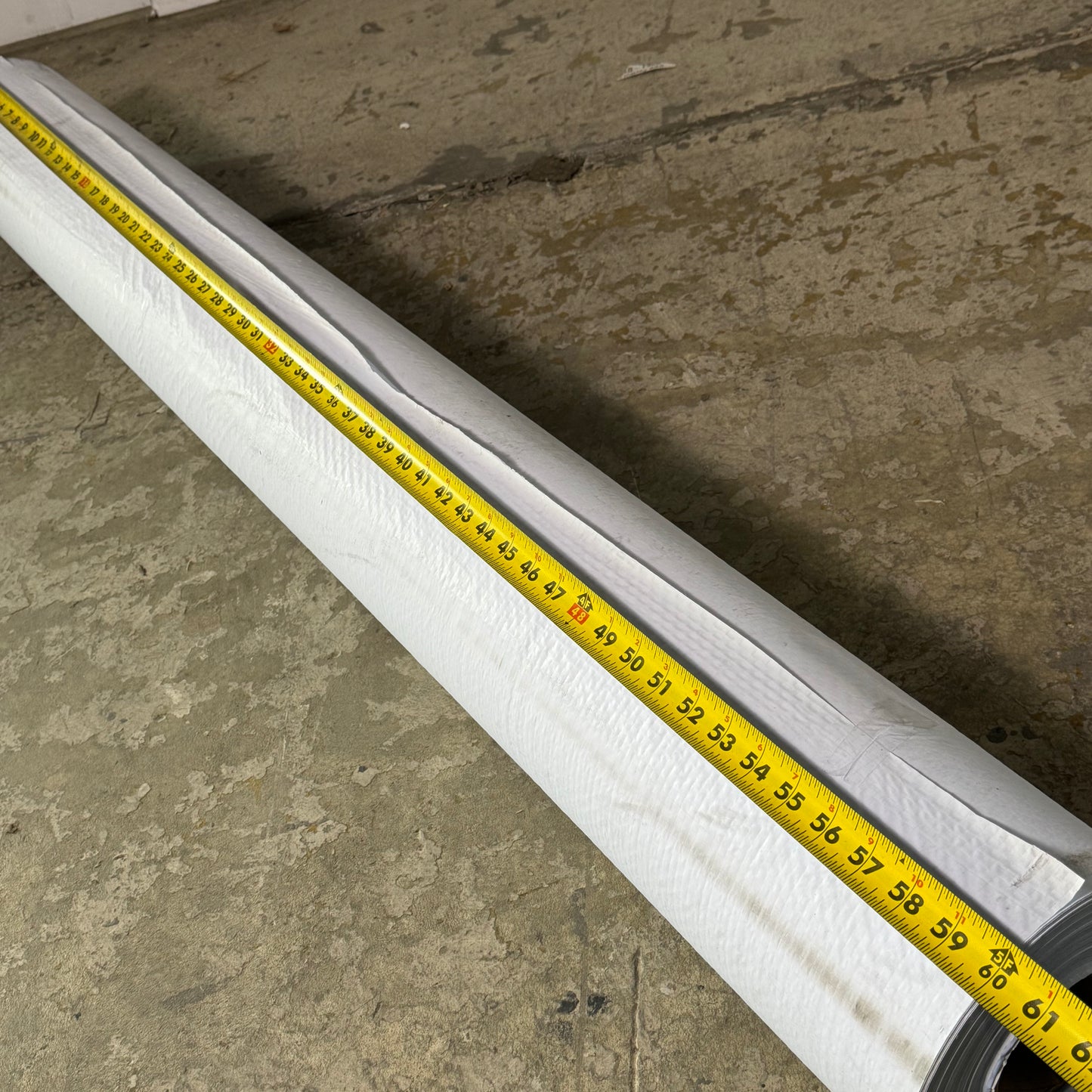 Heavy-Duty Reinforced Tarp Roll 60”W x 600’ White/Blue Waterproof