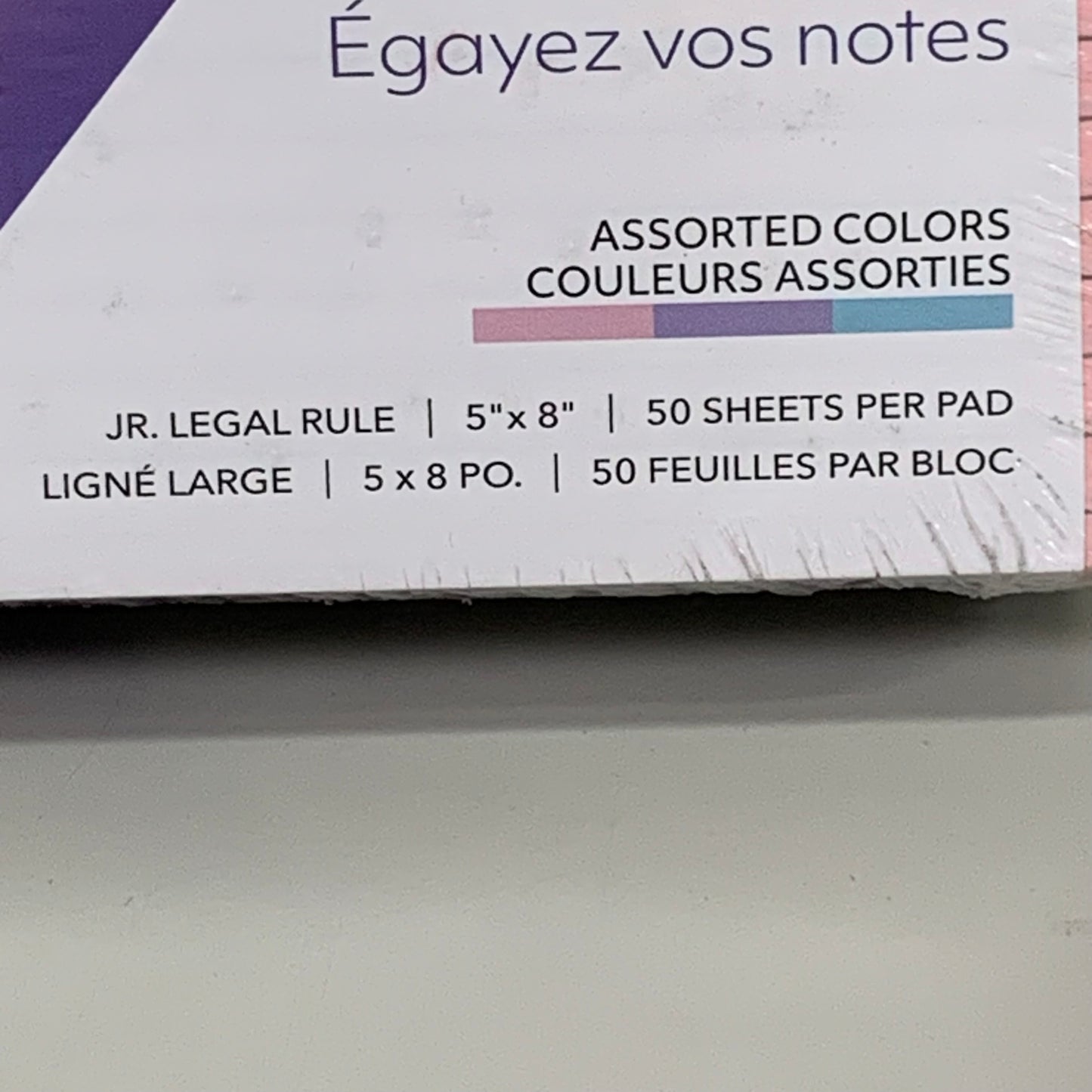 TOPS (2 PACK,12 TOTAL PADS) Prism Writing Pads Narrow Rule Assorted Color 5"x8"