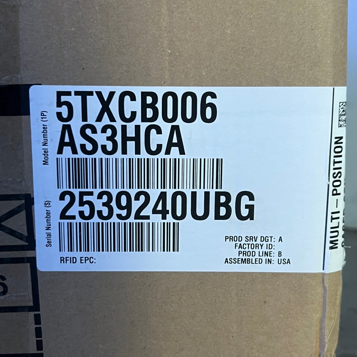 TRONE Evaporator Coil 010 'D' Cabinet 5Ton 5TXCB006AS3HCA (New-Other)