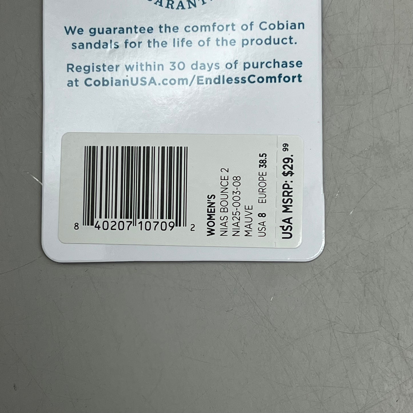 COBIAN Nia's Bounce 2 Sandals Women's Sz 8, EU 38.5 Mauve NIA25-003-8