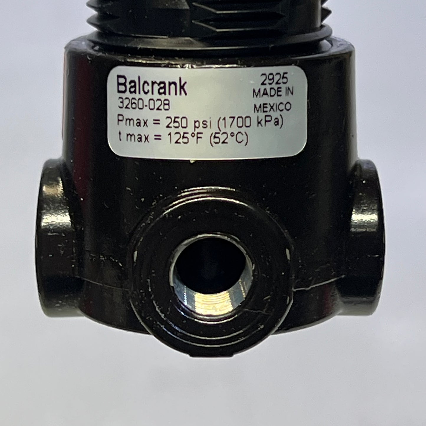 BALCRANK Air Regulator Mini W/ Gauge 1/4" NPT(F) Black/Yellow 3260-028